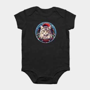 Maine Coon Cat Xmas, Love Cats Baby Bodysuit